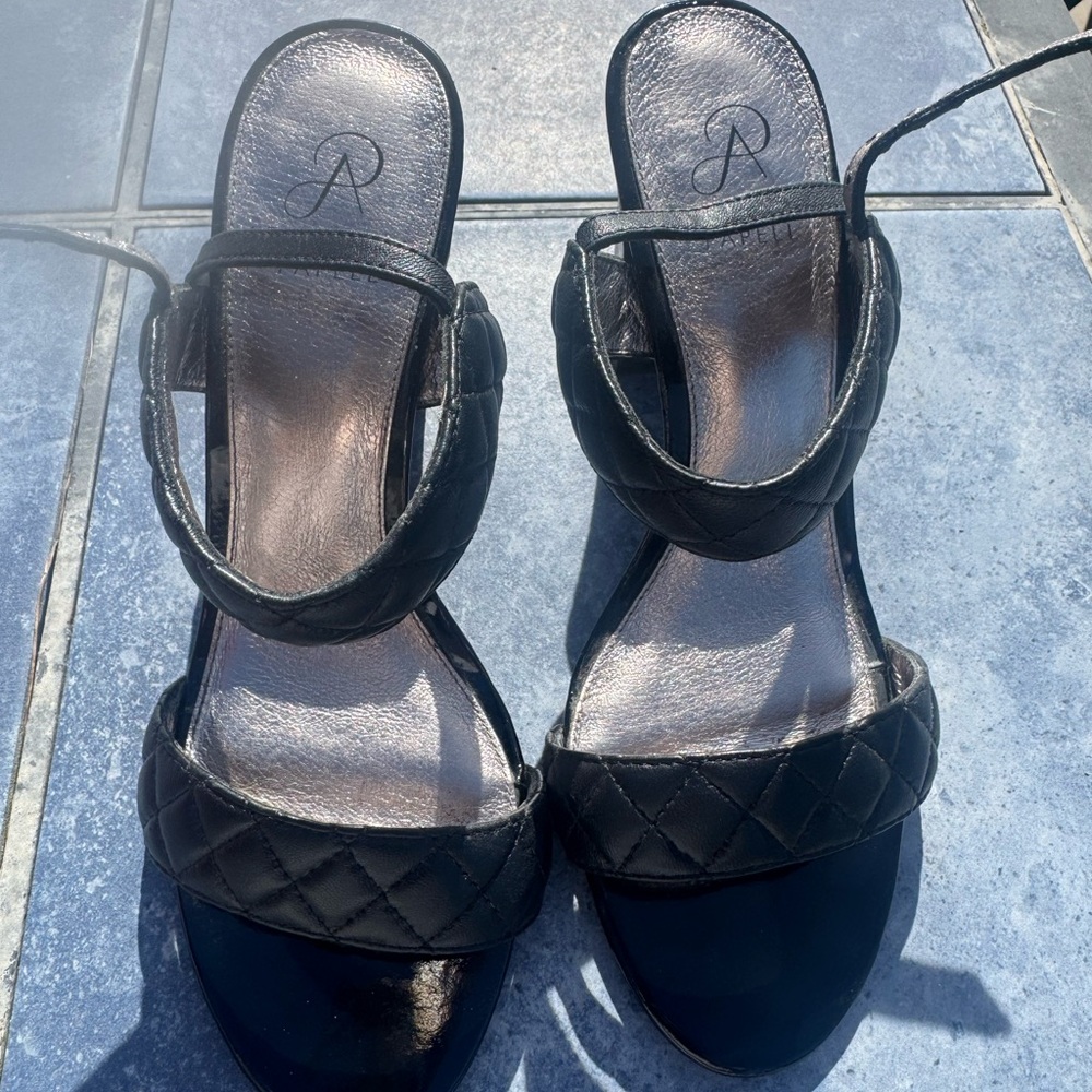 Adrianna Papell Black Quilted Sandals